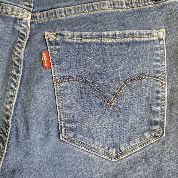 Levi's 720 High Rise Super Skinny Distressed Crop Jeans Sz 27 Blue Stretch - Picture 8 of 8